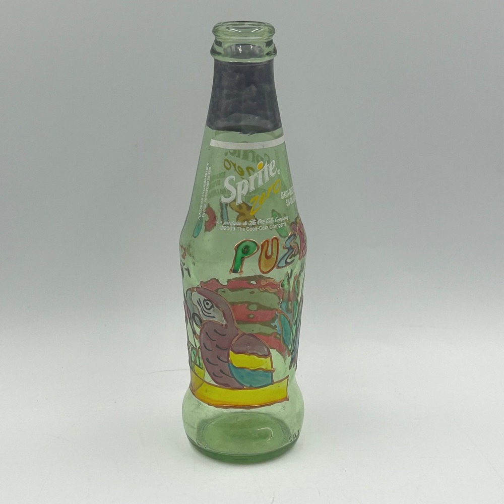Sprite Zero 200ml Painted Glass Bottle Puerto Rico Tourist Souvenir Vintage 2003